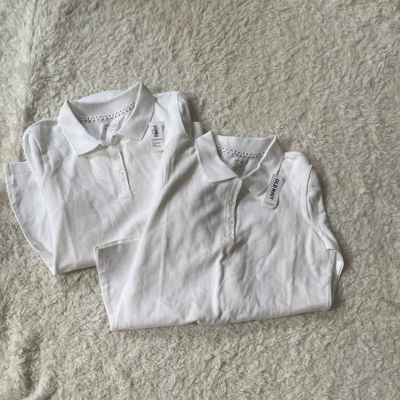 Old Navy Kids White Polo Shirts bundle 2 pieces - Picture 1 of 7